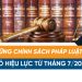 CHÍNH SÁCH PHÁP LUẬT CÓ HIỆU LỰC TỪ THÁNG 7/2025