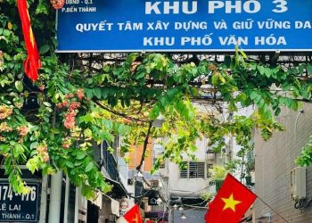 🇻🇳🇻🇳🇻🇳 KHU PHỐ 3 XÂY DỰNG TUYẾN CỜ VỚI CHỦ ĐỀ “TÔI YÊU TỔ QUỐC TÔI” CHÀO MỪNG ĐẠI HỘI ĐẢNG BỘ PHƯỜNG BẾN THÀNH LẦN THỨ I
