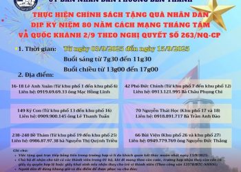 🎁🎁🎁 PHƯỜNG BẾN THÀNH THỰC HIỆN CHÍNH SÁCH TẶNG QUÀ NHÂN DÂN NHÂN DỊP KỶ NIỆM 80 NĂM CMT8 VÀ QUỐC KHÁNH 2/9