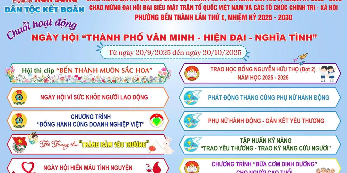 CHUỖI HOẠT ĐỘNG NGÀY HỘI “THÀNH PHỐ VĂN MINH – HIỆN ĐẠI – NGHĨA TÌNH” ĐỢT 2 TỪ NGÀY 20/9-20/10/2025