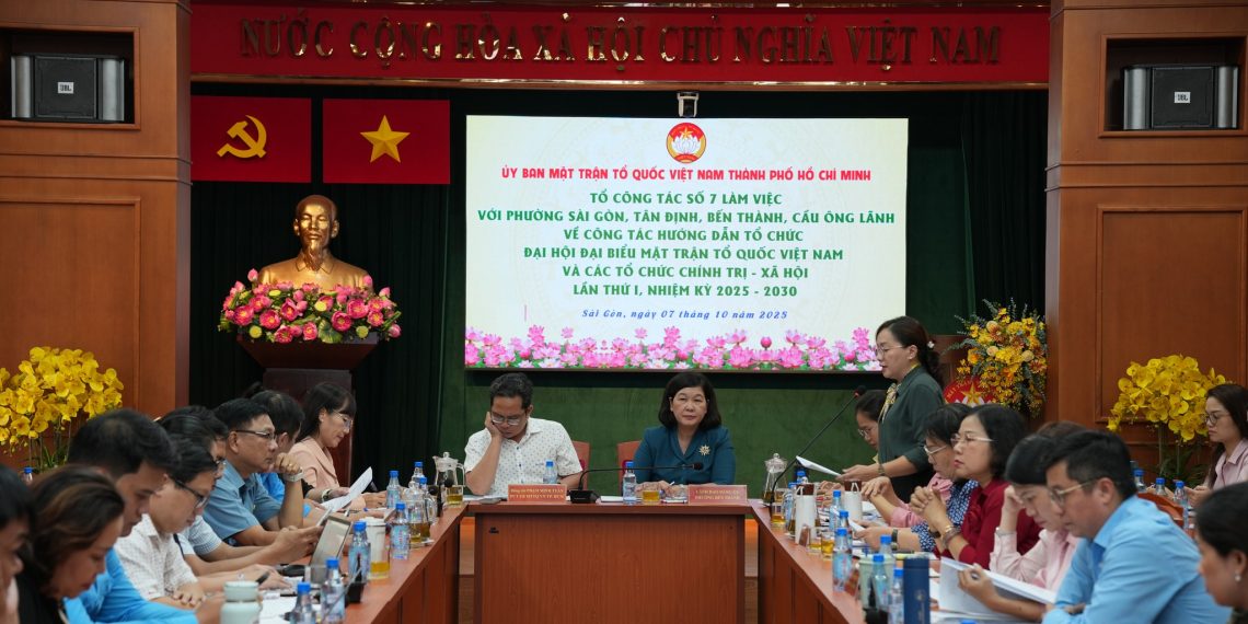 TỔ CÔNG TÁC SỐ 7 MTTQ VIỆT NAM THÀNH PHỐ LÀM VIỆC VỚI 4 PHƯỜNG: SÀI GÒN, TÂN ĐỊNH, BẾN THÀNH, CẦU ÔNG LÃNH VỀ CÔNG TÁC HƯỚNG DẪN TỔ CHỨC ĐẠI HỘI ĐẠI BIỂU MTTQ VIỆT NAM VÀ CÁC TỔ CHỨC CHÍNH TRỊ – XÃ HỘI LẦN THỨ I