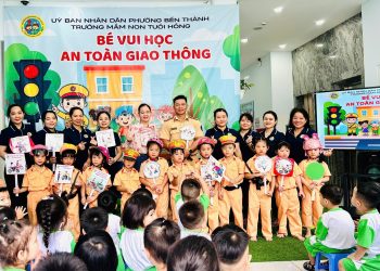 TRƯỜNG MẦM NON TUỔI HỒNG TỔ CHỨC NGÀY HỘI “BÉ VUI HỌC AN TOÀN GIAO THÔNG”
