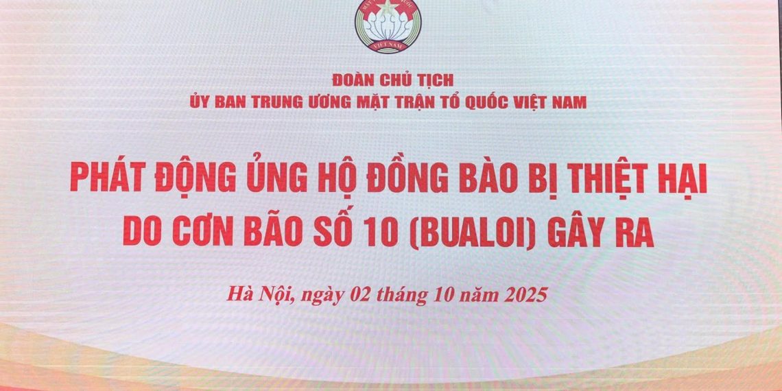 PHÁT ĐỘNG KÊU GỌI ỦNG HỘ ĐỒNG BÀO BỊ THIỆT HẠI DO CƠN BÃO SỐ 10 GÂY RA