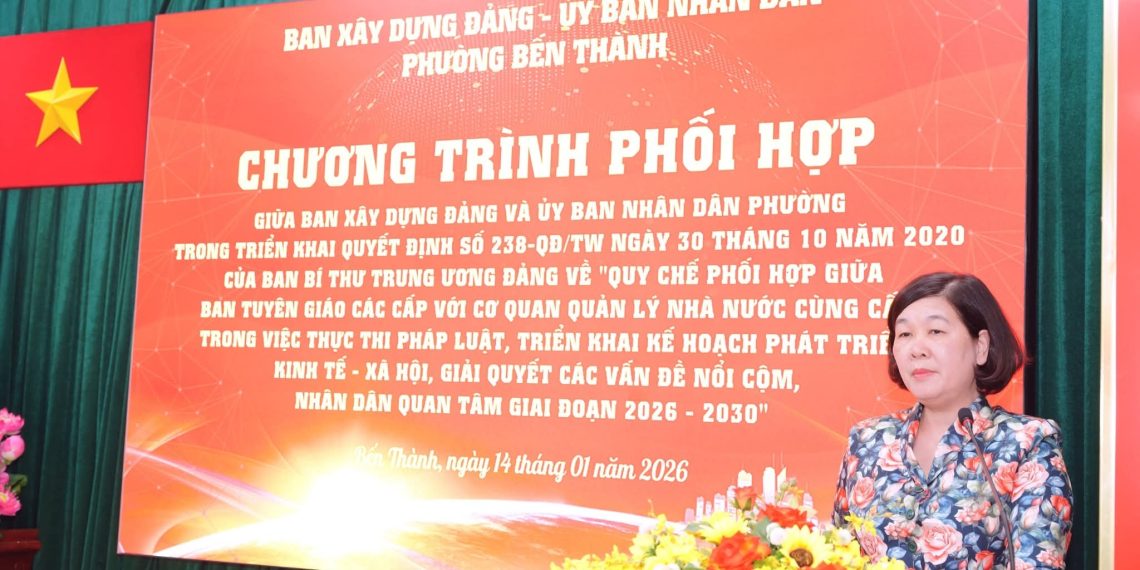 BAN XÂY DỰNG ĐẢNG VÀ UBND PHƯỜNG BẾN THÀNH KÝ KẾT CHƯƠNG TRÌNH PHỐI HỢP GIAI ĐOẠN 2026 – 2030