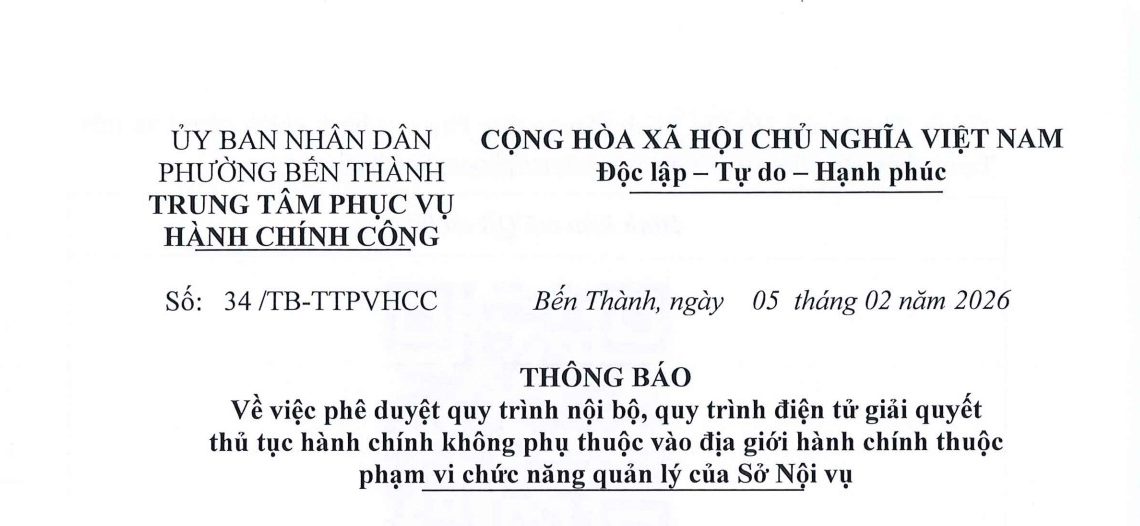 Thông báo về việc công bố danh mục thủ tục hành chính mới ban hành và bị bãi bỏ lĩnh vực Việc làm thuộc phạm vi chức năng quản lý của Sở Nội vụ