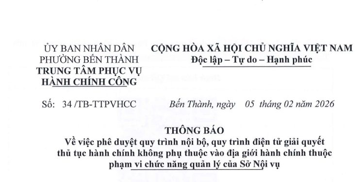 Thông báo về việc công bố danh mục thủ tục hành chính mới ban hành và bị bãi bỏ lĩnh vực Việc làm thuộc phạm vi chức năng quản lý của Sở Nội vụ