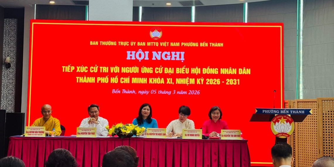 CỬ TRI PHƯỜNG BẾN THÀNH TIẾP XÚC VỚI NGƯỜI ỨNG CỬ ĐẠI BIỂU HĐND THÀNH PHỐ KHÓA XI, NHIỆM KỲ 2026 – 2031 (ĐƠN VỊ BẦU CỬ SỐ 14)