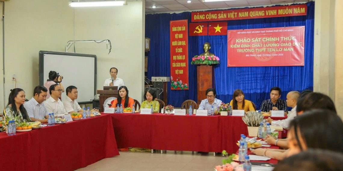 TRƯỜNG THPT TEN LƠ MAN ĐÓN ĐOÀN ĐÁNH GIÁ NGOÀI KHẢO SÁT CHÍNH THỨC CÔNG TÁC KIỂM ĐỊNH CHẤT LƯỢNG GIÁO DỤC