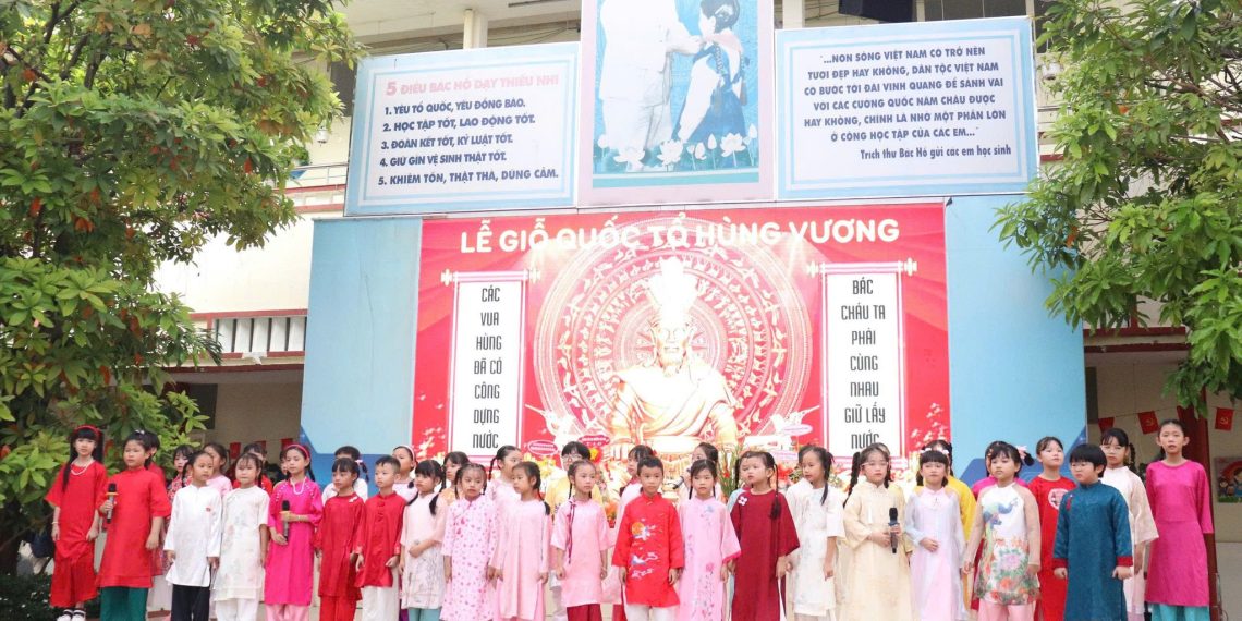 HƯỚNG VỀ CỘI NGUỒN – TRƯỜNG TIỂU HỌC NGUYỄN THÁI HỌC TỔ CHỨC LỄ GIỖ QUỐC TỔ HÙNG VƯƠNG