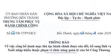 Về việc niêm yết danh mục thủ tục hành chính áp dụng dịch vụ công trực tuyến thực hiện mức thu lệ phí bằng 0 đông theo Nghị quyết số 411/NQ-HĐND ngày 29 tháng 9 năm 2025 của Hội đồng nhân dân Thành phố Hồ Chí Minh