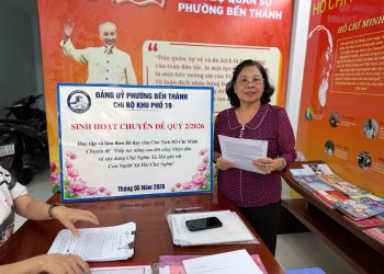 CHI BỘ KHU PHỐ 19 PHƯỜNG BẾN THÀNH TỔ CHỨC SINH HOẠT CHUYÊN ĐỀ QUÝ II NĂM 2026 VỀ HỌC TẬP VÀ LÀM THEO TƯ TƯỞNG, ĐẠO ĐỨC, PHONG CÁCH HỒ CHÍ MINH