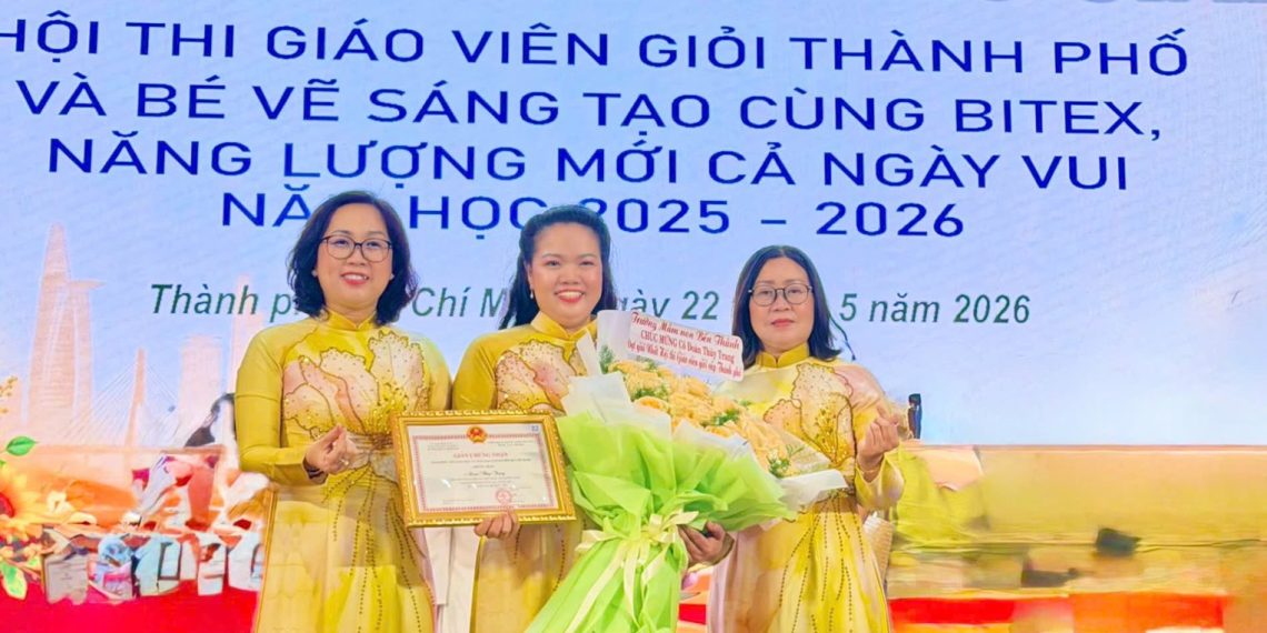 CHÚC MỪNG CÔ ĐOÀN THÙY TRANG – TRƯỜNG MẦM NON BẾN THÀNH XUẤT SẮC ĐẠT GIẢI NHẤT HỘI THI “GIÁO VIÊN GIỎI CẤP THÀNH PHỐ” NĂM HỌC 2025-2026