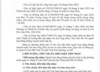 THÔNG BÁO NHU CẦU TIẾP NHẬN NGƯỜI HOẠT ĐỘNG KHÔNG CHUYÊN TRÁCH VÀO LÀM CÔNG CHỨC TẠI CÁC CƠ QUAN CHUYÊN TRÁCH THAM MƯU, GIÚP VIỆC ĐẢNG ỦY, CƠ QUAN ỦY BAN MẶT TRẬN TỔ QUỐC VIỆT NAM PHƯỜNG