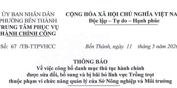 Thông báo về việc niêm yết danh mục thủ tục hành chính áp dụng dịch vụ công trực tuyến thực hiện mức thu lệ phí bằng 0 đồng theo Nghị quyết số 411/NQ-HĐND ngày 29/9/2025 của HĐND Thành phố Hồ Chí Minh