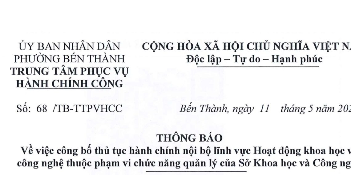Thông báo về việc niêm yết danh mục thủ tục hành chính áp dụng dịch vụ công trực tuyến thực hiện mức thu lệ phí bằng 0 đồng theo Nghị quyết số 411/NQ-HĐND ngày 29/9/2025 của HĐND Thành phố Hồ Chí Minh