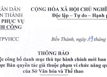 Thông báo về việc niêm yết danh mục thủ tục hành chính áp dụng dịch vụ công trực tuyến thực hiện mức thu lệ phí bằng 0 đồng theo Nghị quyết số 411/NQ-HĐND ngày 29/9/2025 của HĐND Thành phố Hồ Chí Minh