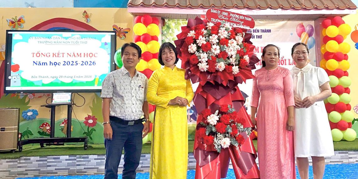 TRƯỜNG MẦM NON TUỔI THƠ TỔ CHỨC LỄ TỔNG KẾT NĂM HỌC 2025 – 2026 VÀ LỄ RA TRƯỜNG CHO HỌC SINH KHỐI LÁ