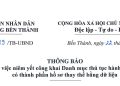 THÔNG BÁO VỀ VIỆC NIÊM YẾT CÔNG KHAI DANH MỤC THỦ TỤC HÀNH CHÍNH CÓ THÀNH PHẦN HỒ SƠ THAY THỂ BẰNG DỮ LIỆU